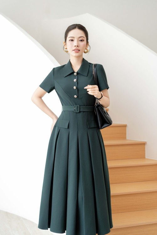 Đầm xòe cổ vuông Miso Dress
